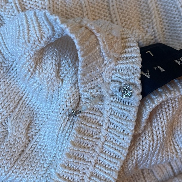 Vintage Ralph Lauren Black Label Cable Knit Silk Sleeveless Cream  Tank L - Picture 13 of 13